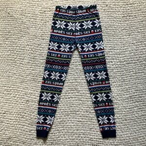 Hanna Andersson Apres Ski Snowflake Stripes Print Pajama Pants Size 150cm US 12